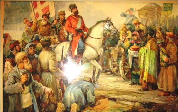 В. А. Тельнов. «Вступление пугачёва в Илецкий городок 21 сентября 1773 г.»