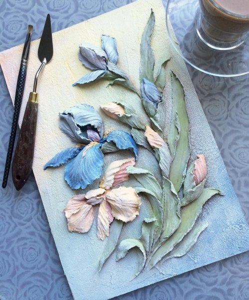 Скульптурная живопись ирисы Ермилова