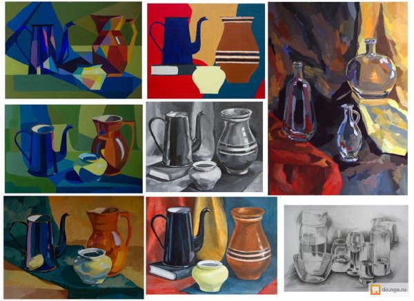 Декоративный натюрморт гуашью Академия Штиглица