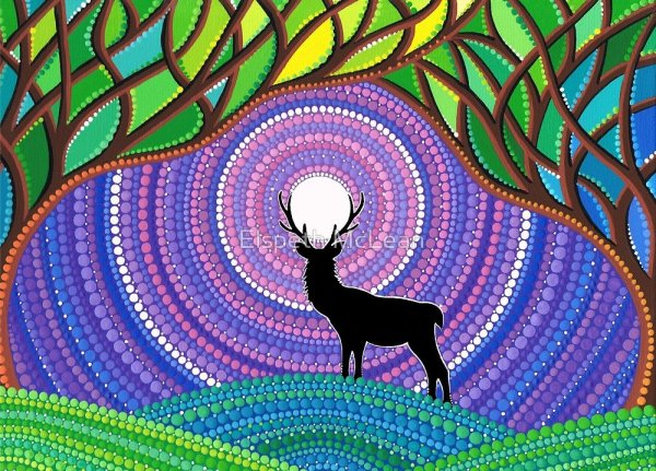 Точечная роспись пейзаж