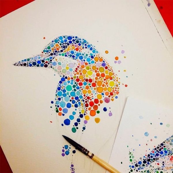 Точечная техника рисования фломастерами