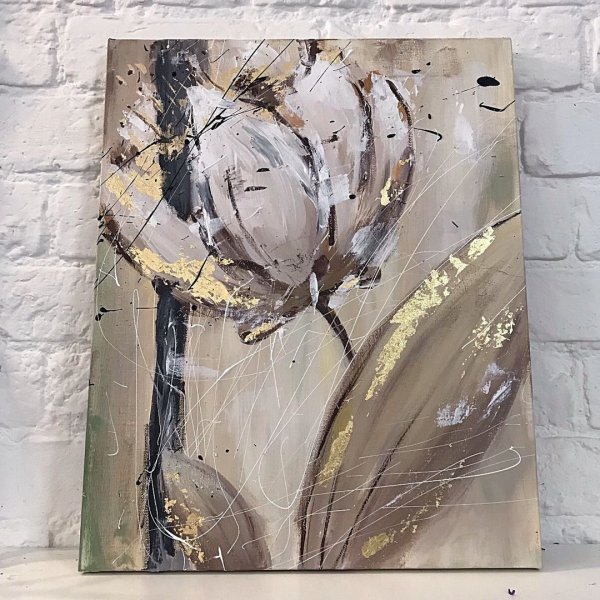 Интерьерные картины акрилом с поталью