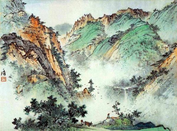 Китайская живопись гохуа пейзаж