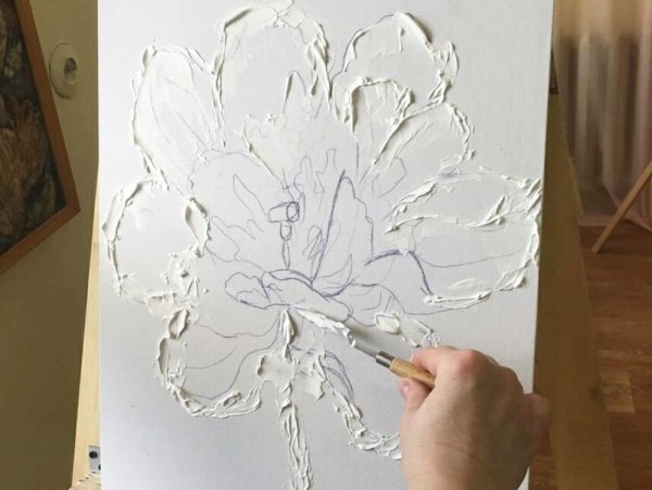 Рисование текстурной пастой