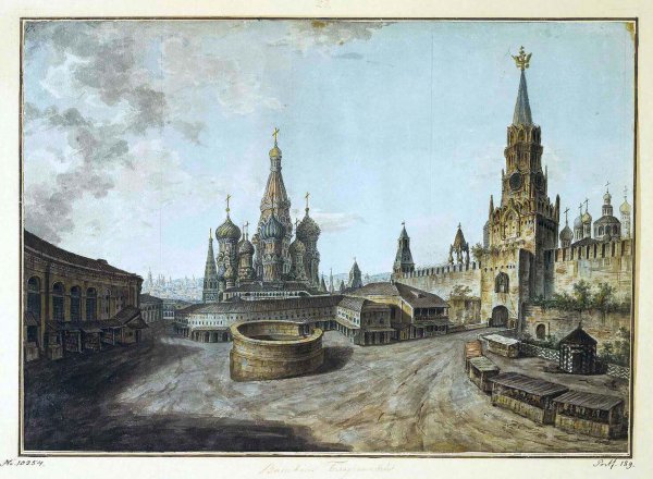 Федор Алексеев «красная площадь в Москве», 1800 год