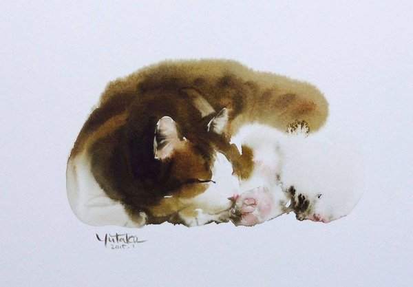 Китайская живопись гунби кошки