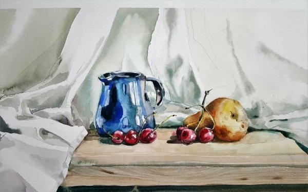 Махнев Юрий акварель натюрморт