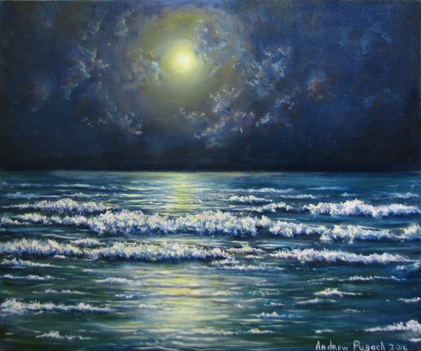 Картина Гитлера ночное море