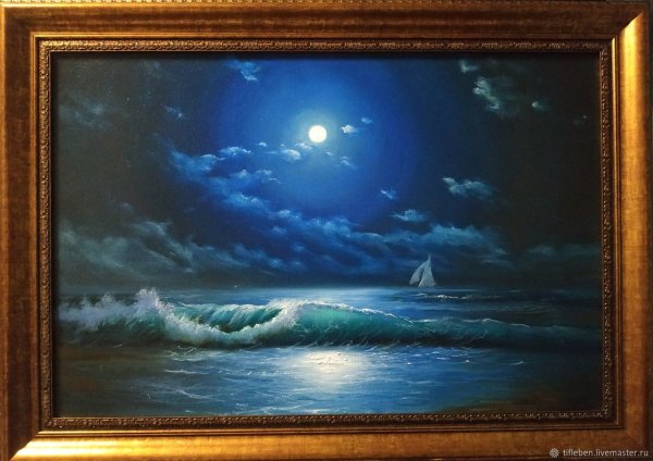 Ночное море картина