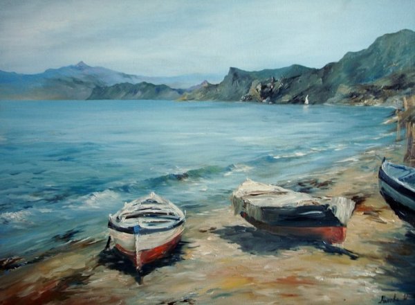 Художник Сорин море лодки