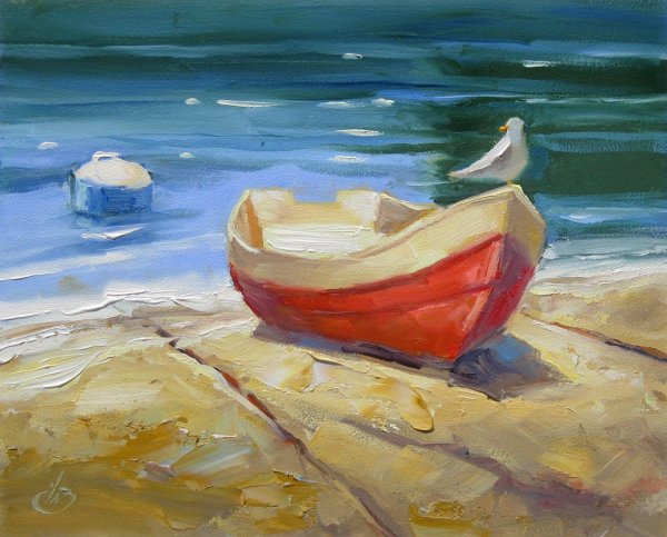 Волков художник Импрессионист лодки море