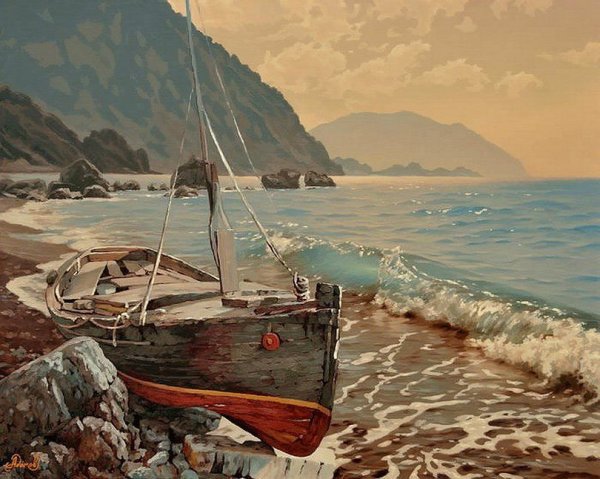 "Старик и море" художник Алексей Адамов