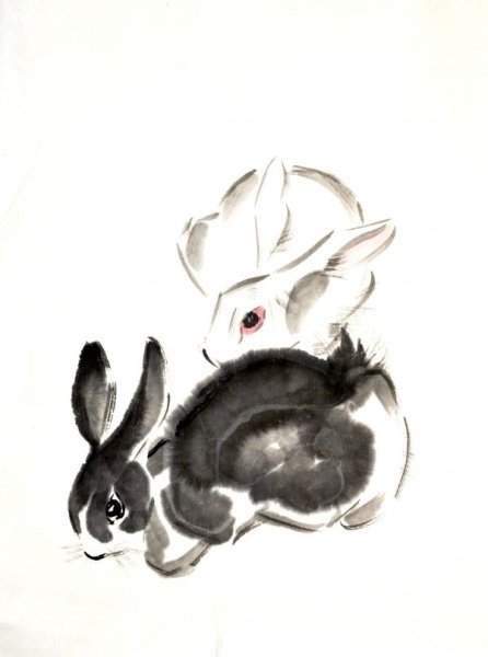 Суми-э кролик