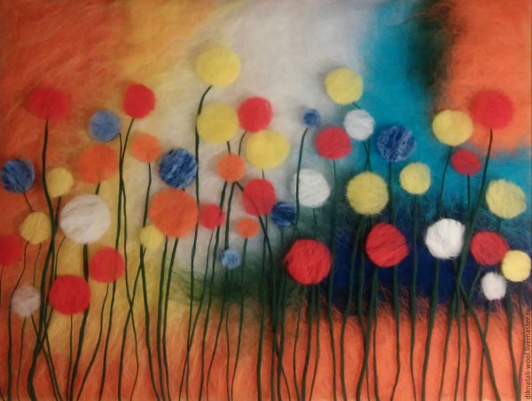 Рисование шерстью для детей