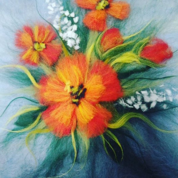 Рисование шерстью для детей