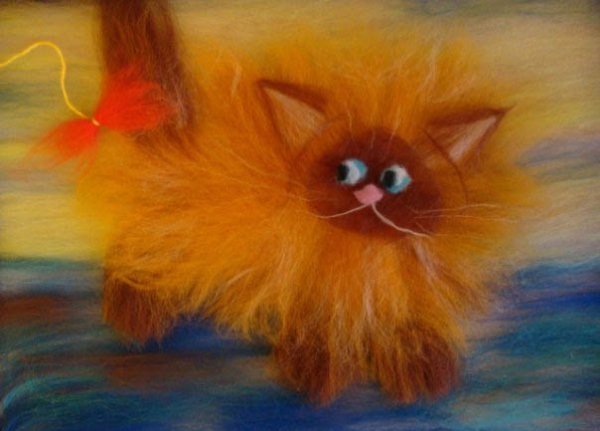 Рисование шерстью для детей