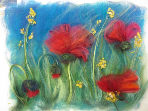 Абстрактная живопись шерстью