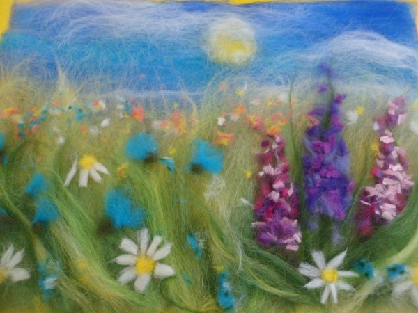 Рисование шерстью для детей