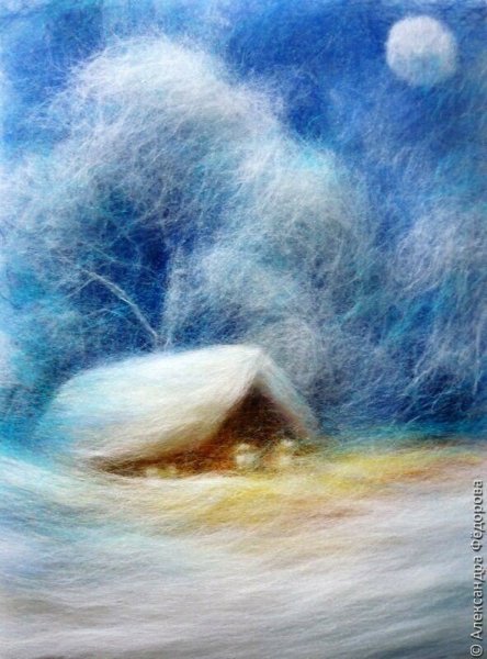 Пейзажи из валяной шерсти