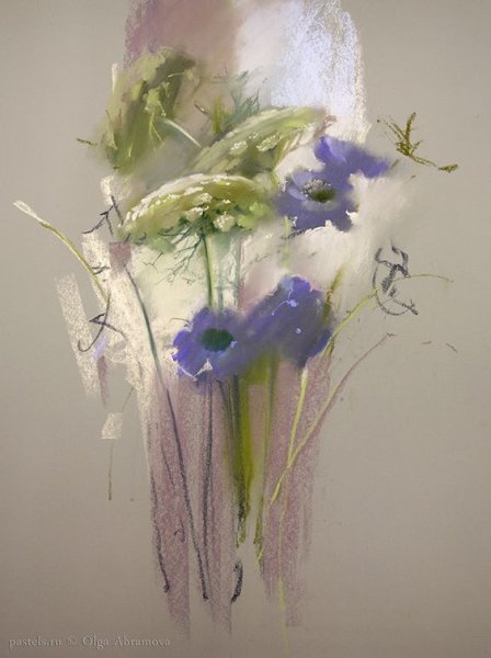 Ольга Абрамова цветы пастелью