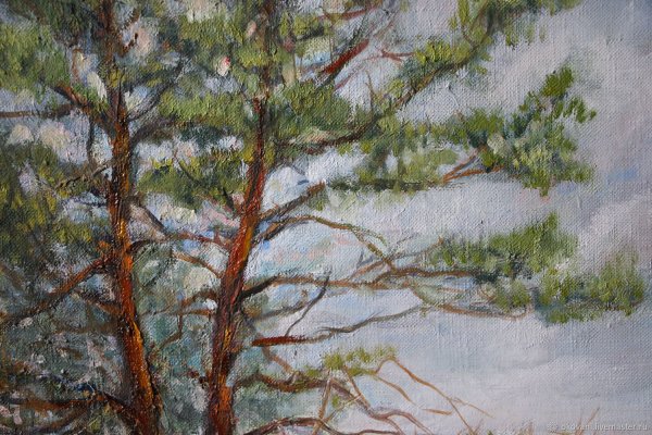 Первый план сосна живопись
