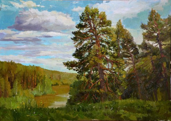 Пейзаж живопись Бузулукский Бор