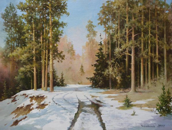 Зимние пейзажи  художник Краевский Владимир Захарович