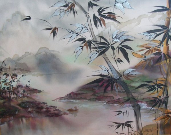 Древнекитайская живопись цветы Лотос