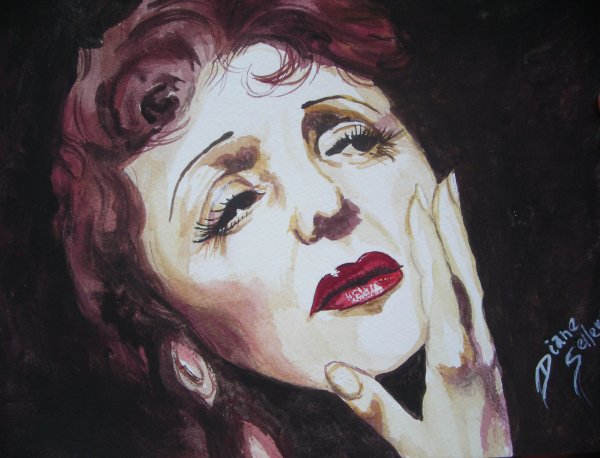 Эдит Пиаф акварель