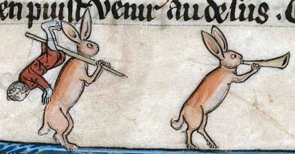 Средневековые маргиналии зайцы