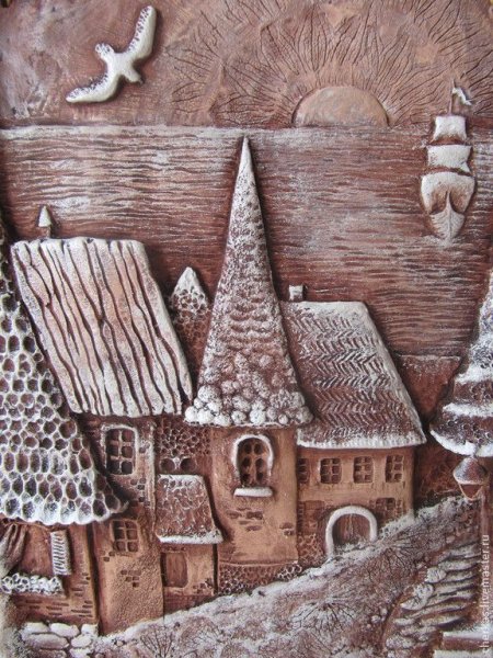Декоративное панно из глины