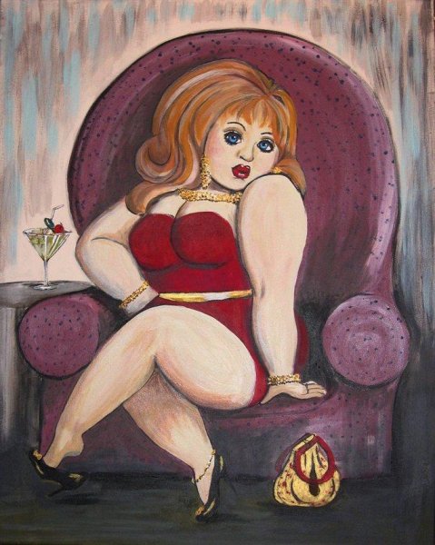 Полная женщина рисунок