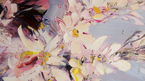 Цветы маслом абстракция