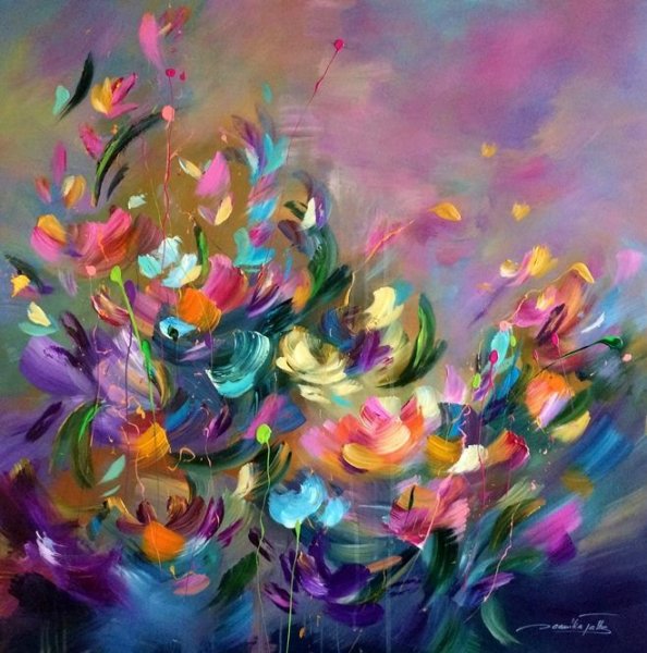 Абстракция цветы картины