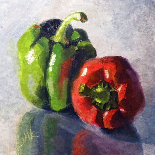 Этюды овощей и фруктов гуашью