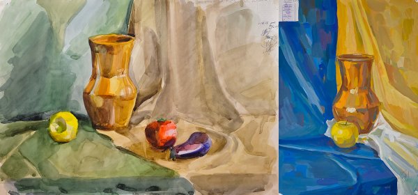 Натюрморт на контрастные цвета