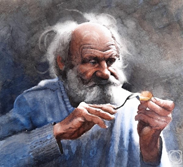 Старик живопись