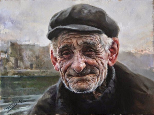 Картина старый Рыбак