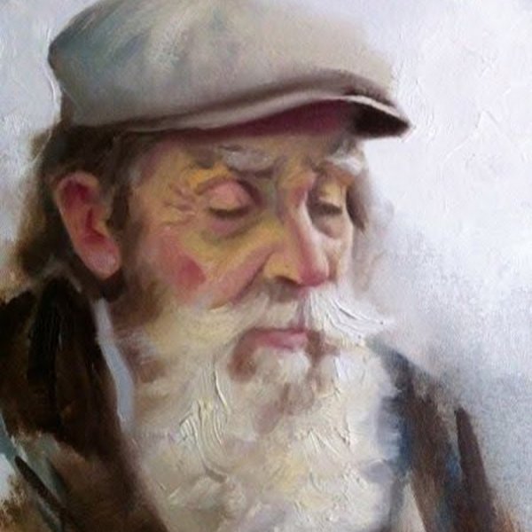 Дедушка акварель