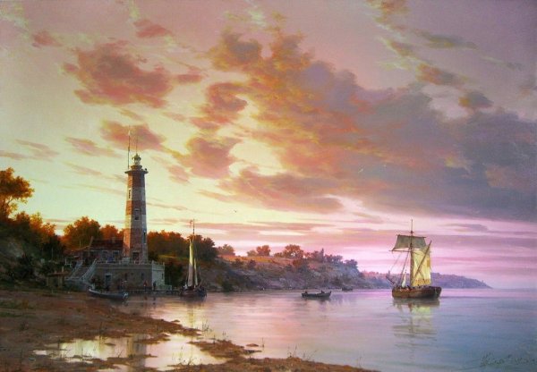 Картины художников маринистов Маяк