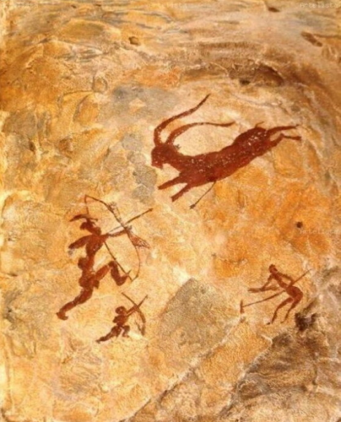 «Сражающиеся лучники». Наскальная живопись. Неолит. Испания.