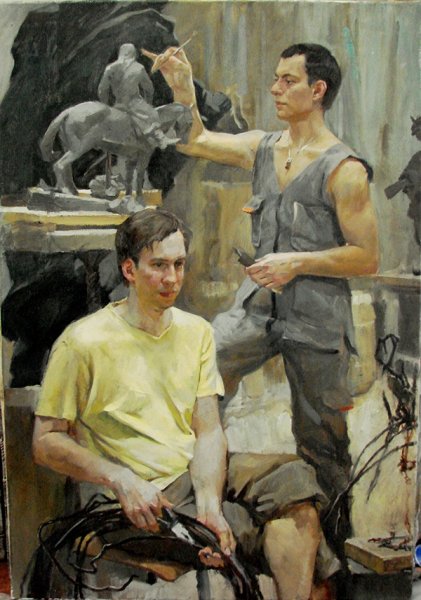 Двух фигурная композиция в живописи