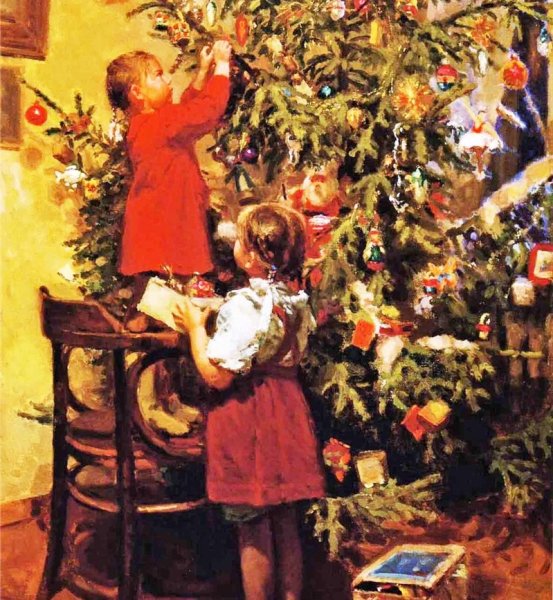 Сергей Викторов "наряжают ёлку", 1963