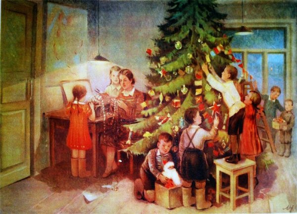 Детская елка в живописи