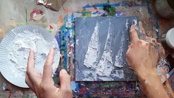 Картины с текстурной пастой и акрилом