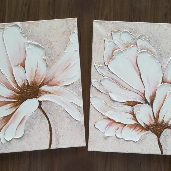 Интерьерные картины с поталью и текстурной пастой