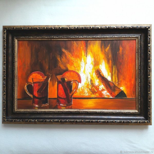 Камин в живописи