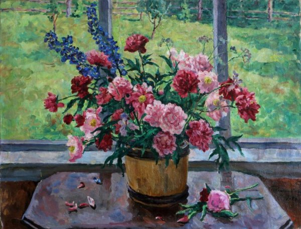 Пётр Петрович Кончаловский пионы у окна