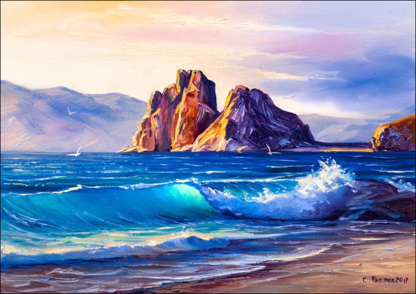 Озеро Байкал живопись