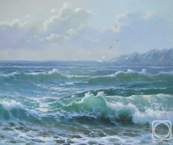 Море прозрачная волна живопись